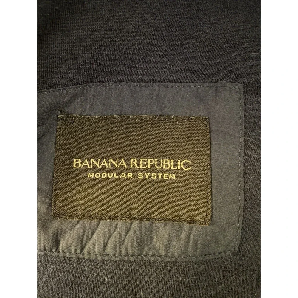 Banana Republic Mens M Quilted Vest Navy Blue Modular System Full Zip Puffer